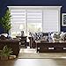 Pumkust Custom Size Zebra Blinds Cordless for Windows, Blackout(85%) Dual Layer Zebra Roller Shades Sliding Glass Door Horizontal, Privacy Light Control Day and Night for Home, White