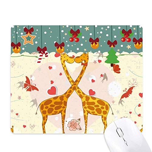 Tapis de souris jaune baiser girafes Saint-Valentin plein d'amour