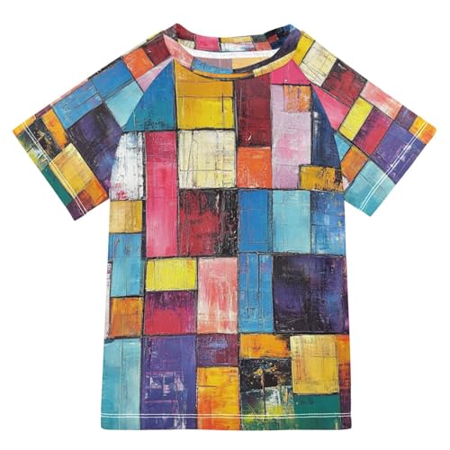 MNSRUU Toddler Boy Rash Guard Short Sleeve Swim Shirt Graffiti Art Print Rashguard 3T Beach Shirts Quick Dry,23