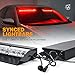 Xprite LED Emergency Visor Strobe Light Bar, Interior Windshield Hazard Warning Caution Lights with Dual Bracket Mount for Ambulance Volunteer Firefighter Vehicles Trucks - Red