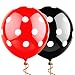 Sepco 12 Inch 100 Pcs Latex Balloons Black and Red with White Polka Dot Balloons for Wedding Birthday Party Decorations