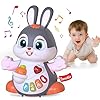 Yerloa Singing Dancing Easter Bunny Toys for Babies 6 12 MonthMusical Crawling Bunny Easter Toys for 1 2 Year Old Boy GirlTummy Time Toy Birthday Easter Gifts for 6 7 8 9 10 11 12 Months Old