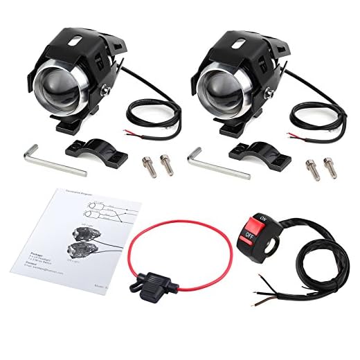 Justech 2x Luces de Niebla Faros para Luces de Delantera de Motocicleta del LED Bombillas de DRL CREE U5 para Motocicleta Harley Quad Scooter Bicicleta Remolque Barco con el Interruptor de Encendido