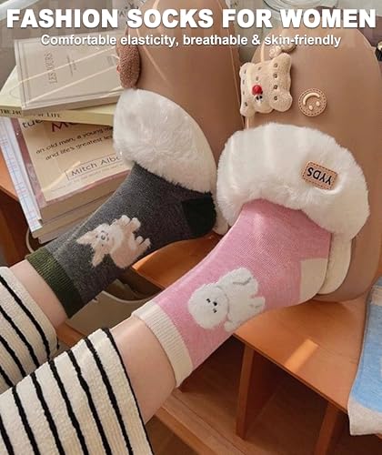 Image of IIG 5 Pairs Womens Novelty Cute Crew Socks Colorful Funny Ankle Socks Gifts for Womens Socks