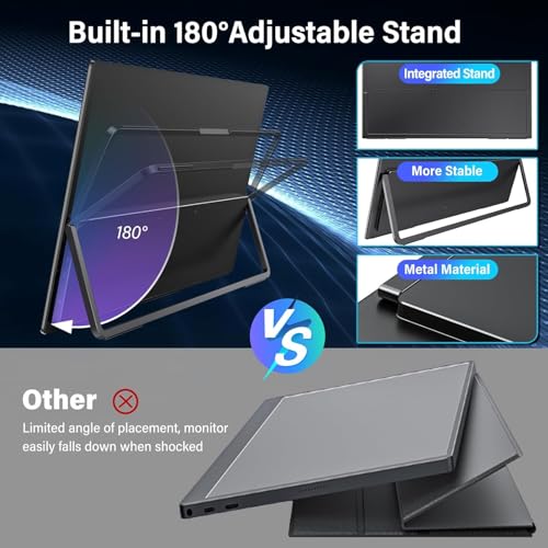 undefined InnoView 16" 240Hz Portable Monitor 2K 2560x1600 100% sRGB Portable Gaming Monitor Laptop Monitors Built-in Speakers 180° Adjustable Type-C HDMI Laptop Screen Extender for Surface Pro PS5 Switch Xbox の商品画像 6