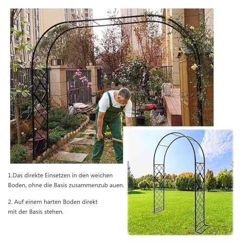 Structure de support de pelouse de jardin avec arche de treillis en métal solide