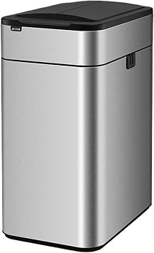 Kitchen Trash Can Stainless Steel Automatic Trash Can with Lid, Wings-Open Kitchen Trash Can, 9/15/30/50/60L Modern Smart Trash Can for Home and Commercial Use Waste Bin/Garbage Bin