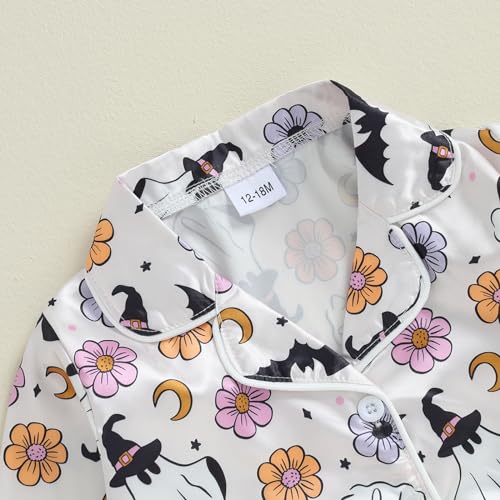 Kids Girl Valentines Pajamas Long Sleeve Heart Print Lapel Button Shirt Pajama Pants 2Pcs Girls Pjs Sleepwear4