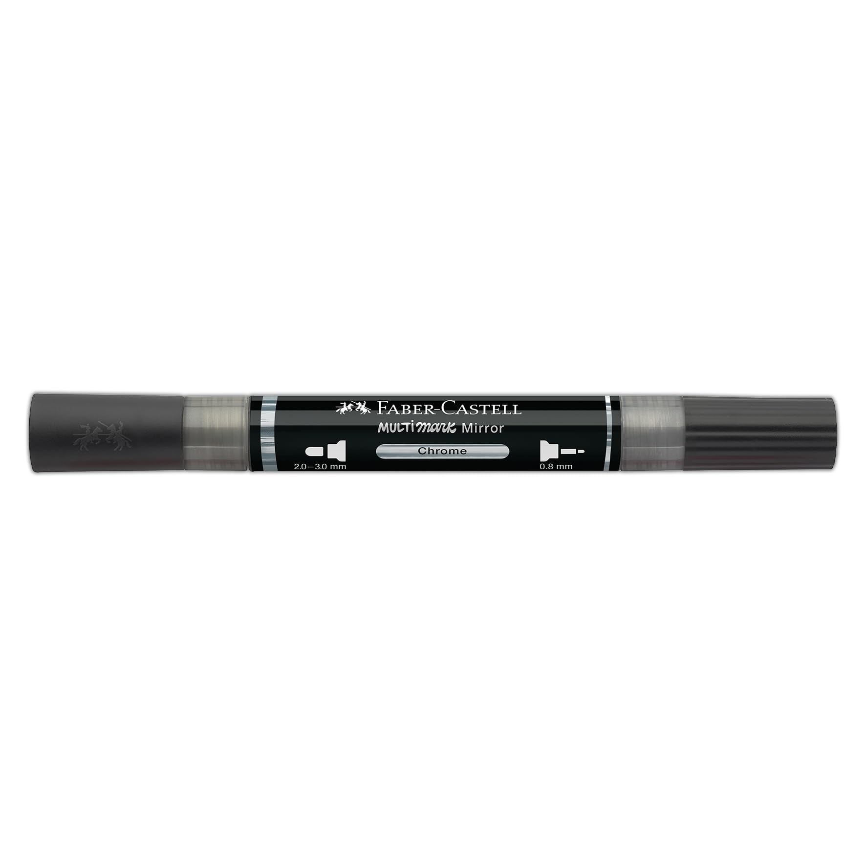 Faber-Castell Multimark Mirror Acrylic Dual Marker Colour 551, Chrome, Art Set Supplies, Water-Based Acrylic Marker Pen, Double Ended, Bold & Fine Tip, Art Markers, Colouring Pens, Highlighters