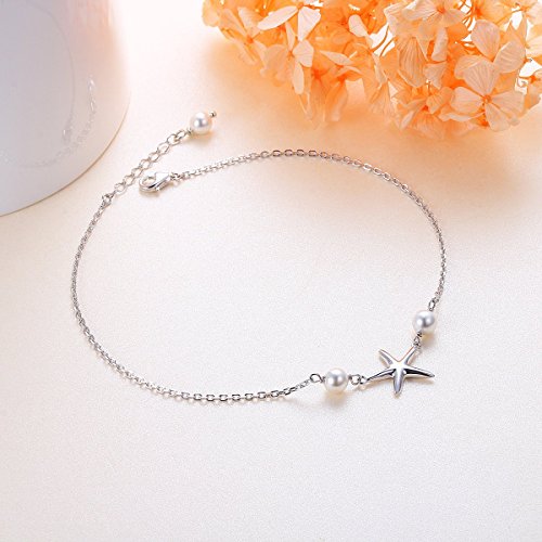 Starfish Anklet For Women S925 Sterling Silver Adjustable Foot Ocean Beach Ankle Bracelet #TOP5