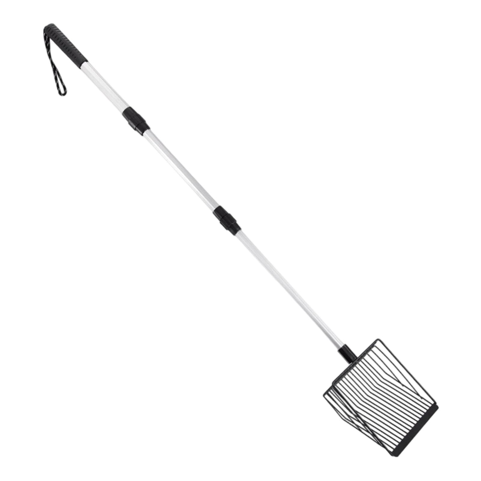 Shurhome Metal Litter Scoops with Telescopic Handle, Hollow Sifter Design for Effortless & Litter Box Maintenance Adjustable Chicken Scooper