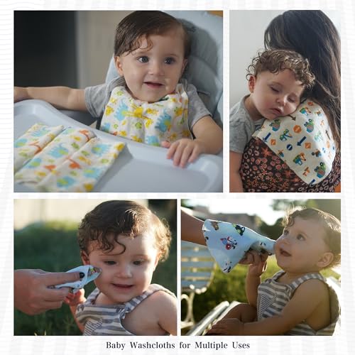 Omilion SWBK4AL12B Receiving Blanket For Baby – 4 Pack – 30 Inch X 30 Inch – 100% Flannel Cotton thumb #4