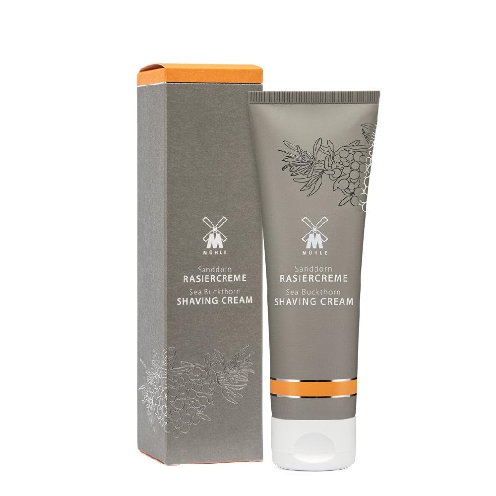 MÜHLE Sea Buckthorn Shaving Cream Tube | creates a rich lather for a smooth shave | luxury shave cream to soften & moisturise| 75ml