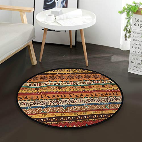My Daily African Ethnic Tribal Stripe Vintage Round Area Rug For Living Room Bedroom Kids Playing Rug Polyester Yoga Floor Mat 5' Diameter #TOP1