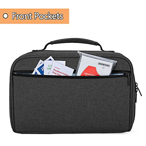 Image of Damero Stethoscope Carrying Case Holds 2 Stethoscopes and BP Cuffs, Black | Portable Stethoscope Case Compatible with 3M Littmann /ADC /Omron /MDF, Slots and Pockets for Nurse Accessories, Bag Only