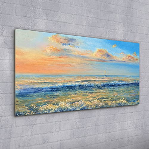 Tableau acrylique beach coast waves 100x50cm pour décoration murale - 2