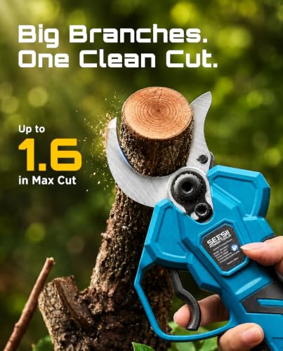 Image of SEESII Electric Pruning Shears, 1.6 inch Cut Cordless Pruner, 2x4.0Ah Batteries