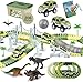 ToyVelt Dinosaur Toys Race Track Toy Set - 206pcs Create A Dinosaur World Road Race,Flexible Track Playset - Includes 2 Cars Best Gift for Christmas Boys & Girls Ages 3,4,5,6, Years Old