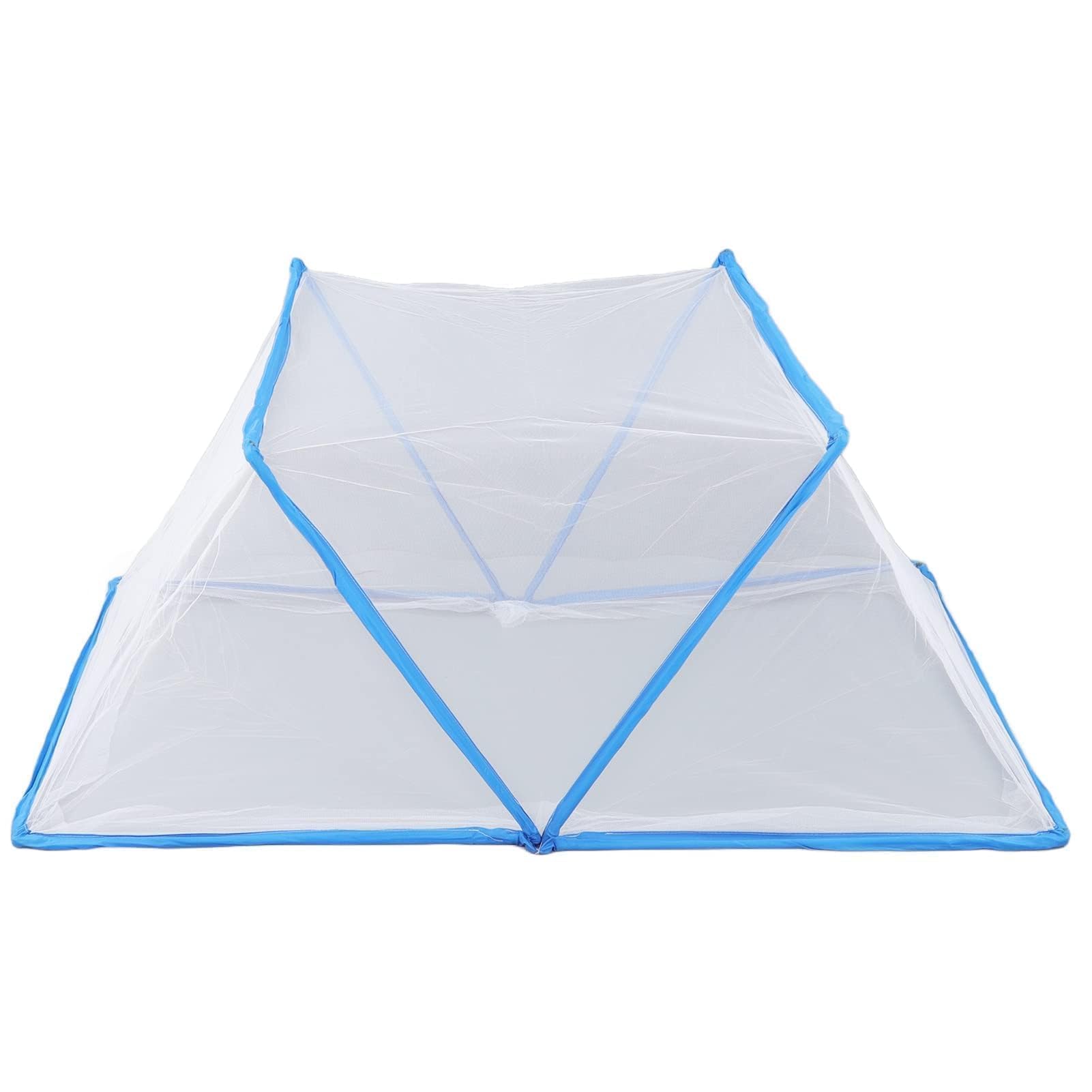 Zanzariera Pieghevole per Lettino Bambini, Tenda da Letto Estiva Durevole, Blu