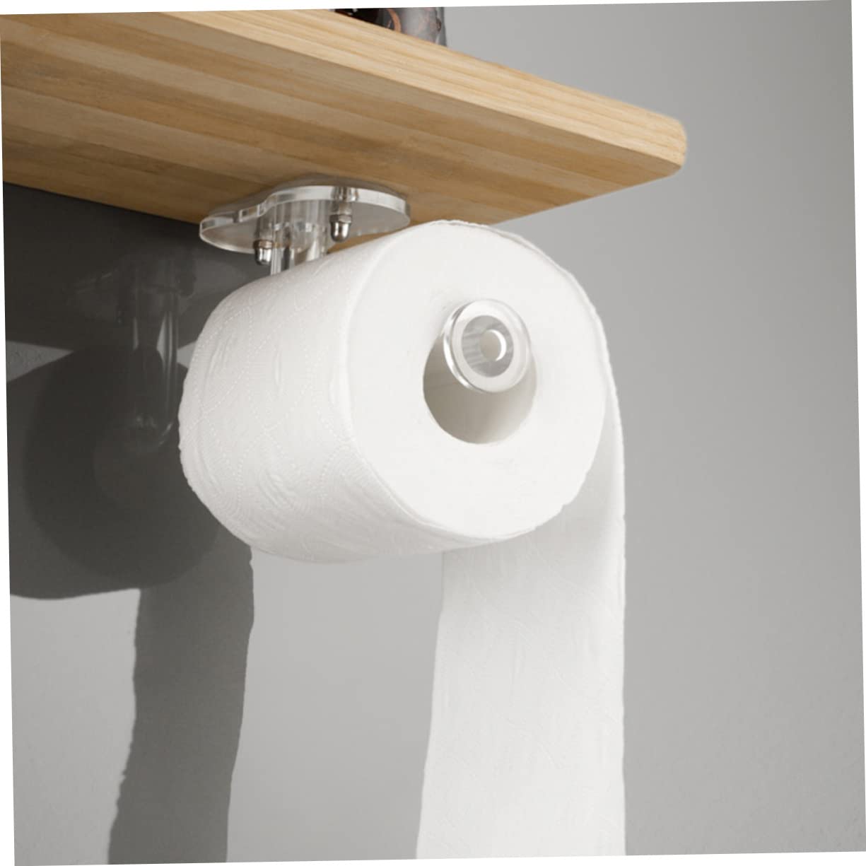 Mipcase Porta Rotolo Carta Igienica da Parete in Acrilico Installazione senza Punzonatura Superficie Liscia Design Semplice per Bagno e Toilette