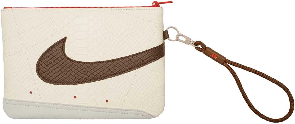 NIKE Icon Blazer Wristlet Large Document Wallet Clutch Bag with Strap Ivory Skin