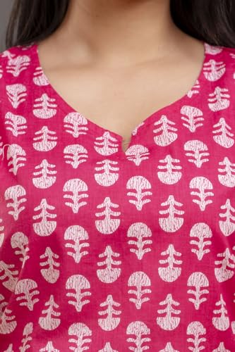 Image of Women's Cotton Printed Night Suit Set of Top & Shorts Sleeveless Women's Lounge Wear Set