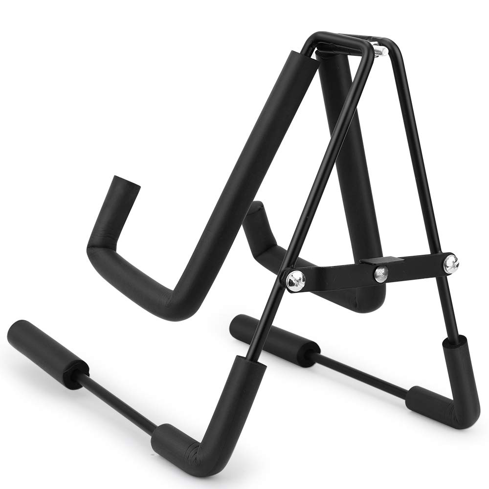 Soporte para Violín Ukelele, Soporte Plegable de Ukeleles, Mandolinas y Violines de Forma"A" - Metal, Color Negro