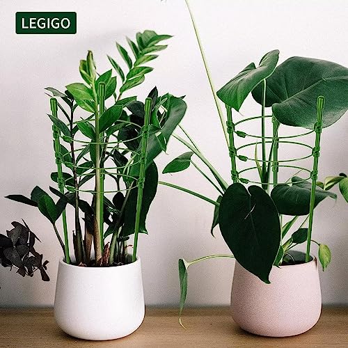 Legigo 3 Packs Plant Support Cages Tomato Cage For Garden- 18 Inch Adjustable Garden Cucumber Trellis Plant Stakes, Trellis Support Rings For Climbing Plants, Pots, Indoor Plants With 10 Plant Clips #TOP5