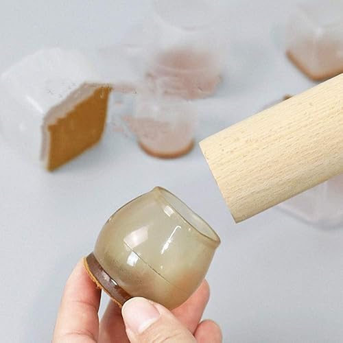 Miniatura 8 de Ulalaza Juego de 16 tapas cuadradas para patas de silla, protectores con parte inferior de fieltro, goma termoplástica, tapas para patas de muebles,