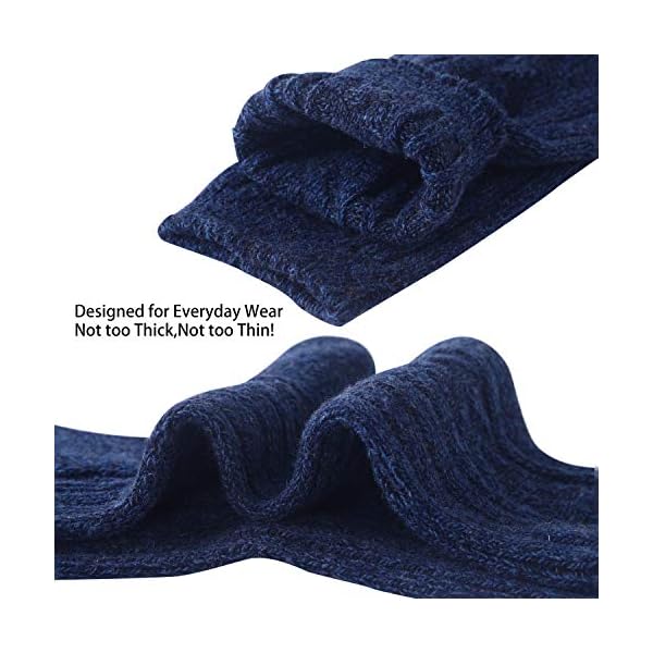 Jeasona Womens Wool Socks Thick Warm Winter Vintage Knit Thermal Gifts (Multicolored Dark) - Image 4