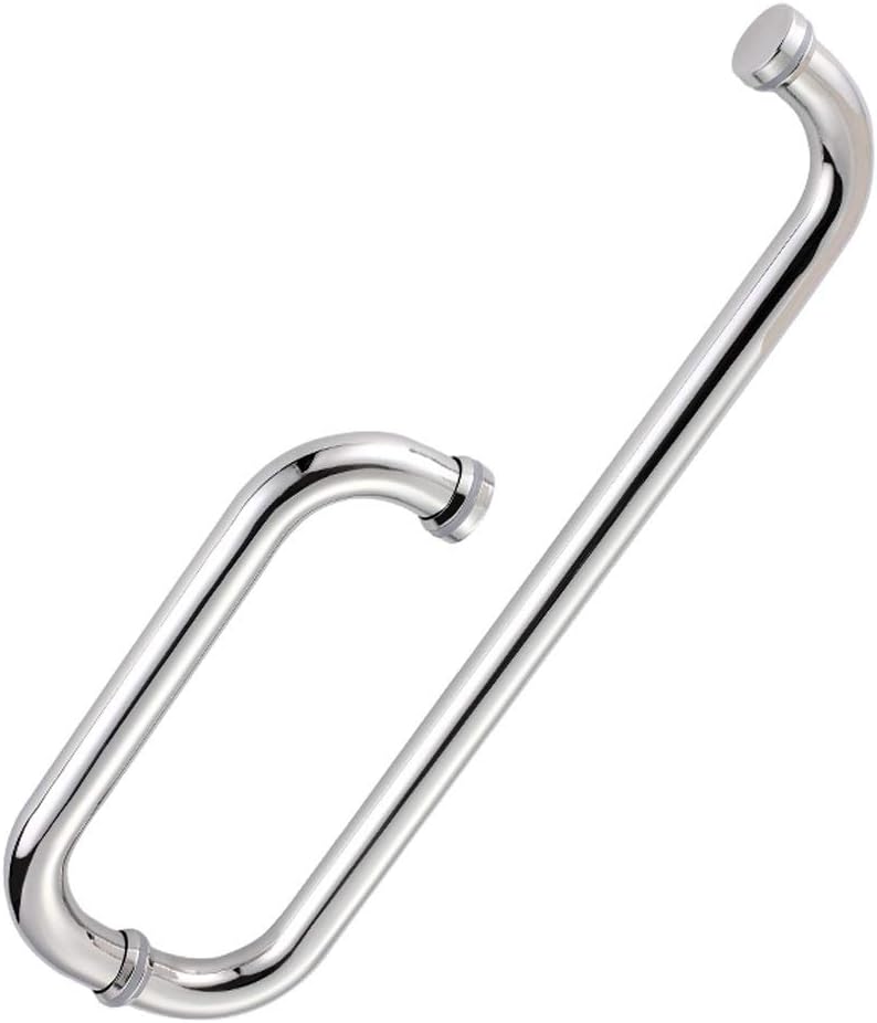 Shower Door Handles Parts Replacement Hardware Sets - Hole Centres Optional - Doorknobs Push and Pull Handle for Bathroom,Kitchen, Chrome Stainless Steel (Size : 225mm+425mm)