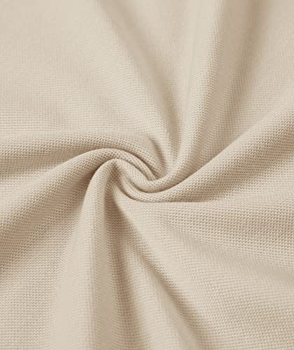 Scodi Men's Short Sleeve Polo Shirt Breathable Athletic Golf Shirt Tennis Casual T-Shirt 110-Beige-L #TOP6