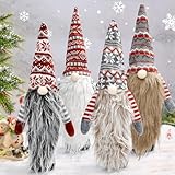 Christmas Gnome Wine Bottle Topper Covers, Swedish Gnome Wine Bottle Topper, for Decorations Christmas Dining Table Decor Party Favors Supplies Holiday Gifts (4pcs Christmas striped style)