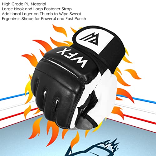 WFX Guantes de boxeo para saco de boxeo, guantes de karate, artes marciales, artes marciales, lucha, muay thai (M, negro)