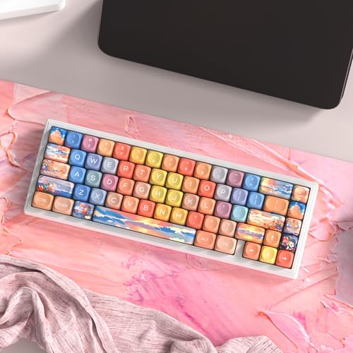 Image of dagaladoo PBT Keyboard Keycaps, Colorful MOA Keycaps,Sunset