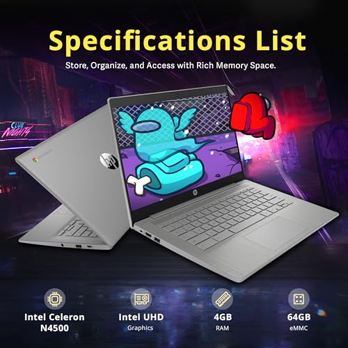 HP Chromebook 14 pulgadas Celeron N4500 4GB RAM 64GB eMMC miniatura 2