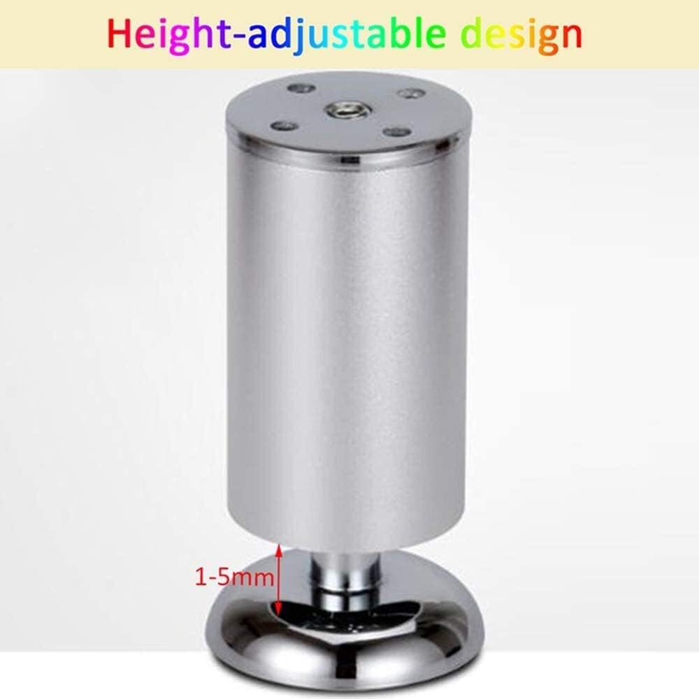 Silver Furniture Legs, Adjustable Sofa Legs, Aluminum Tea Table Feet, with Screws, 4 Pcs, 8cm-30cm, Hardware Furniture Accessories(8cm/3.2in)