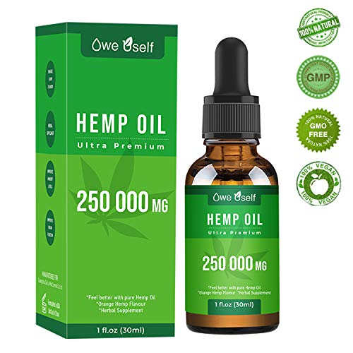 Organic Hemp Seed Oil Drops Extract 250000MG for Pain Relief Natural Hemp Seed Oil Rich in Omеga 3, 6, 9 Helps with Stress Relief Sleep, Skin Care& Hair Growth.Vegan Friendly - Image 3