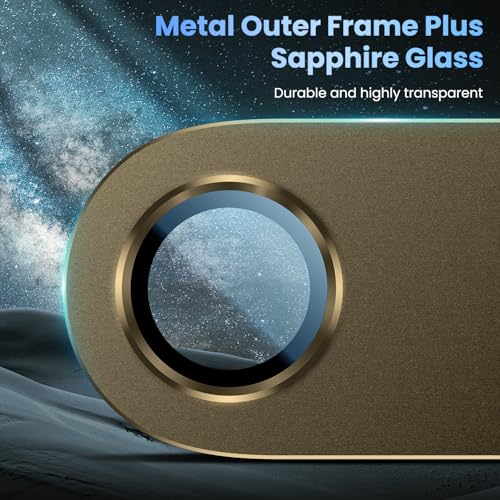 Image of Uyiton Compatible with iPhone Air Camera Lens Protector - [Not Easy to Break][Strong Adsorption][Case-Friendly] Metal Tempered Glass Rear Camera Screen Cover - Brown