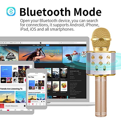 Kinderen Microfoon Speelgoed voor Meisje Jongen, verjaardagscadeau cadeau voor 5-9 jaar oud speelgoed zingen Bluetooth… - Afbeelding 4