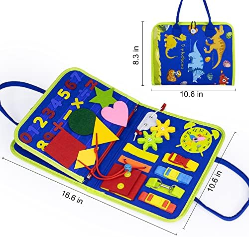 Toddler Busy Board, Montessori Sensory Board Toys, Preschool Toddler Activities Educational Travel Toy Learning Fine Motor Basic Dress Skills, Toys Gifts for 1 2 3 4 Year Old Boys Girls 7 51aPd2PCBXL. AC