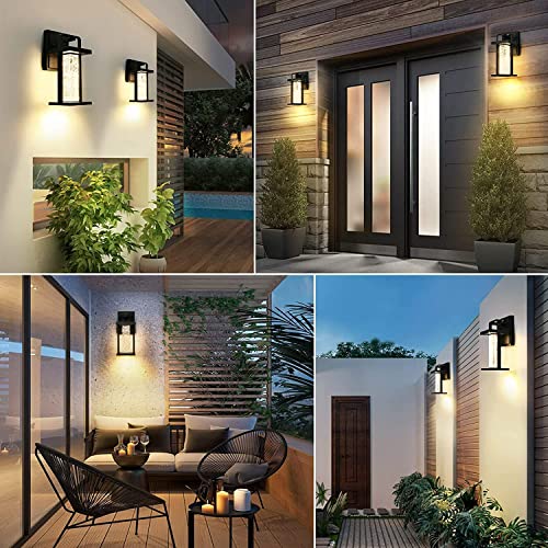 Vdkk Outdoor Wall Lights Fixture-Led Porch Lights Outdoor Wall Lights Exterior,Modern Dusk To Dawn Wall Mount For House With Crystal Glass,Waterproof 10W 480Lm Integrated Sconce,3000K For House Patio #TOP6