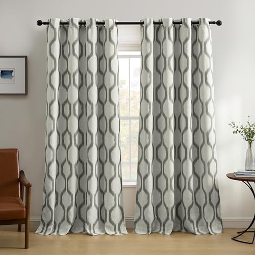 Elrene Home Fashions Renzo Ikat Geometric Room-Darkening Window Curtain, Living Room and Bedroom...