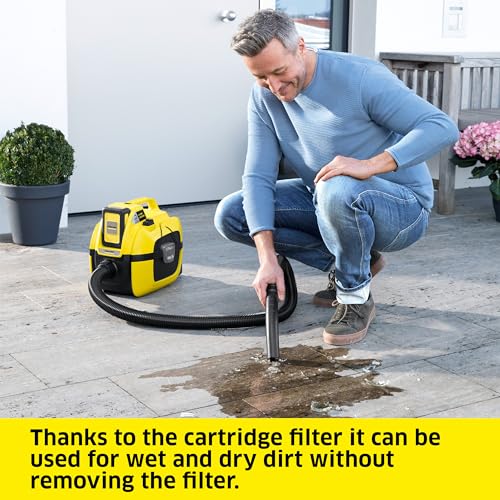 Kärcher WD 1 Compact Battery Multi-Purpose Wet/Dry Shop Vacuum Cleaner Ideal for Car Cleaning with Attachments – Blower Feature, Compact Space-Saving Design, Portable and Battery-Powered by KÄRCHER - Image 5