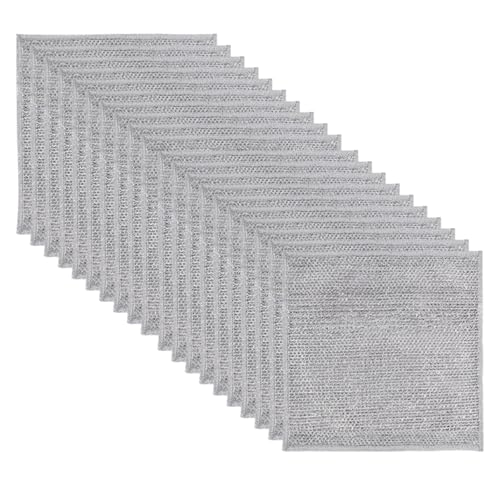 Valicaer 20 PCS Steel Wool Cleaning Cloths Dishwashing Rags,20x20cm Solara Lux Scrub cloths Scouring Pads Multipurpose Wire Dish Cloths