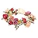 Rose Flower Crown Adjustable Flower Headband Hair Wreath Floral Headpiece Halo Boho with Ribbon Wedding Party Festival by Vivivalue