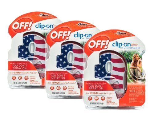 Off! Clip on Mosquito Repellent American Flag Design (Pack of 3)