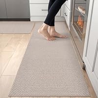 DEXI Küchenläufer rutschfest 2 Stück, Küchenteppich Waschbar, Hochwertige Küchenmatten, Teppich Läufer Flur für Küche, Terrasse & Wohnraum, 60x90cm+60x210cm, Beige