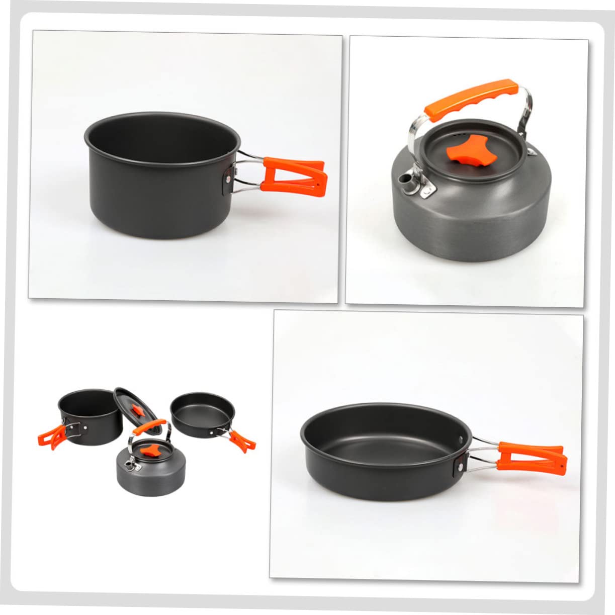 Toyvian Kit de Casseroles de Camping Portable de Pots de Cuisine pour Randonnée Ustensiles de Cuisine Compacts pour Personnes