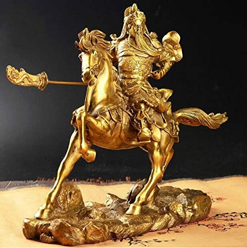 Figuras de escultura Adornos - for sala de estar, decoración de mesa, estatua de cobre Satue de cobre Guan Yu de Guan Yu, adornos, Guan Gong, el dios de la riqueza, estatuas, estatuilla de Buda, estat